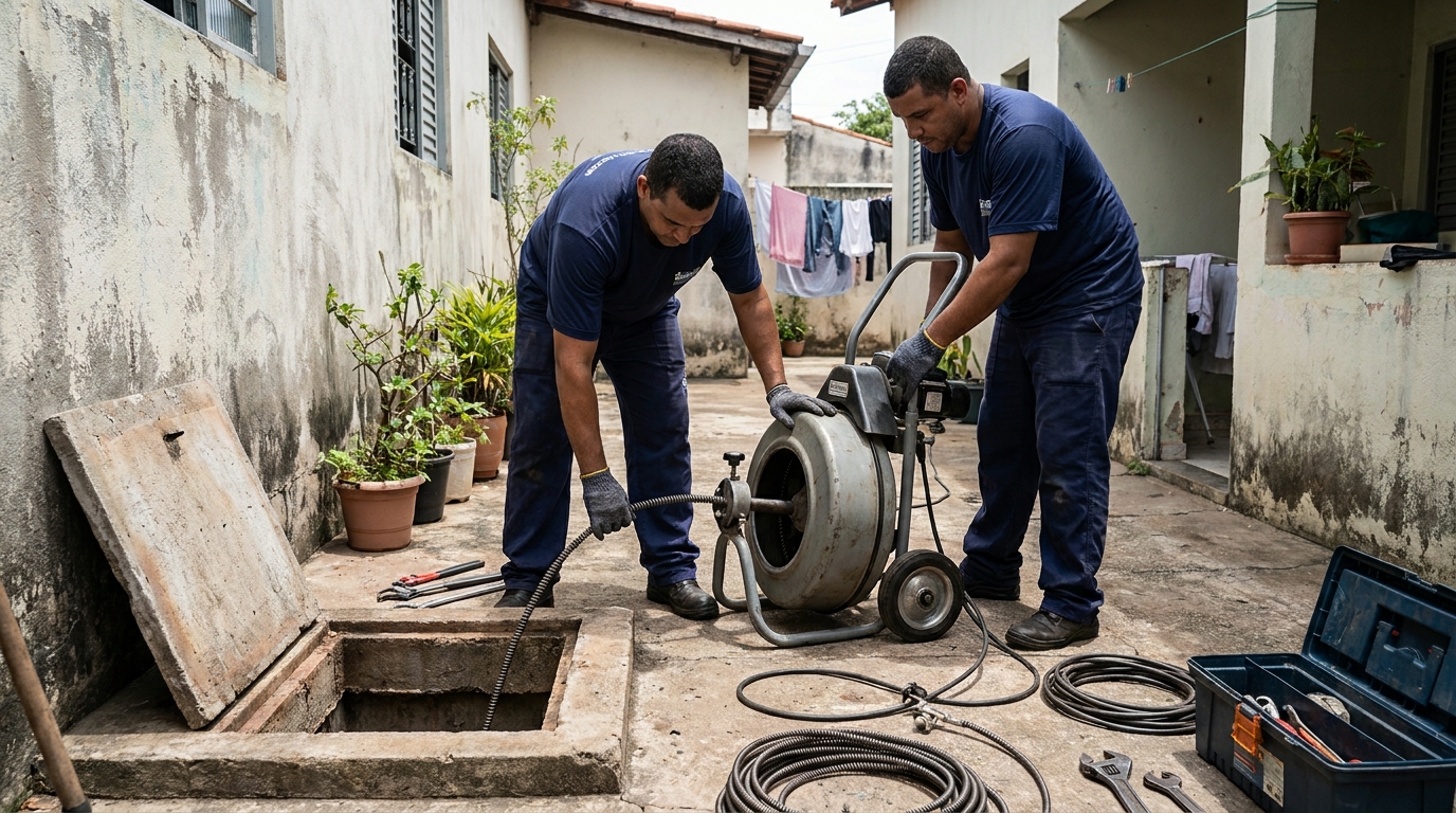 Desentupimento de Coluna Sanitária em Ipatinga‑MG
