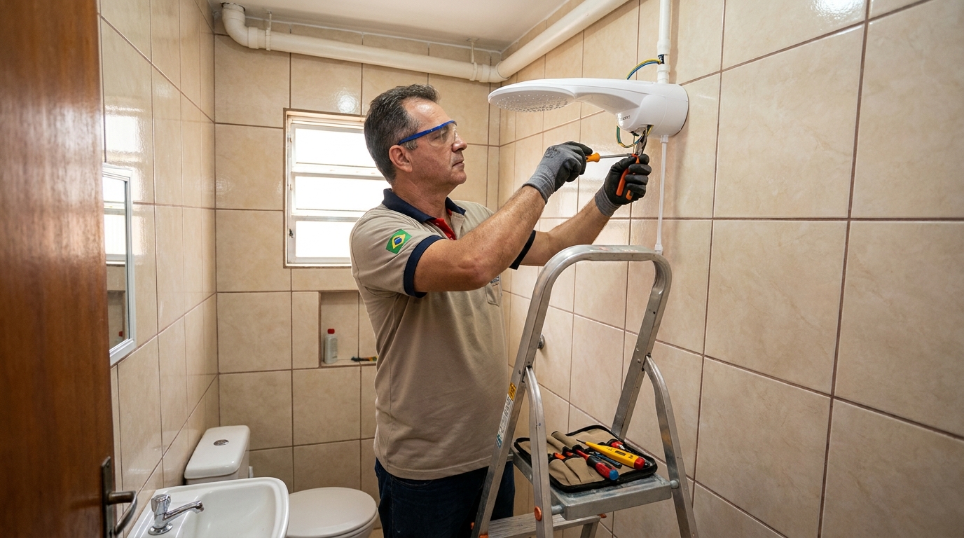 Substituição de Chuveiro Antigo em Ipatinga‑MG